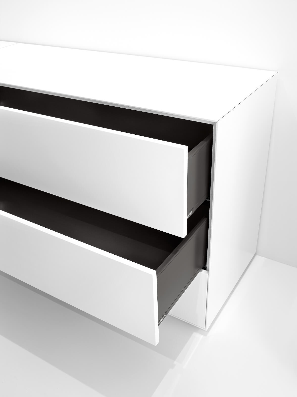 Nex Pur Box mit Schubkasten 3-fach, 75 x 60 cm, weiß
