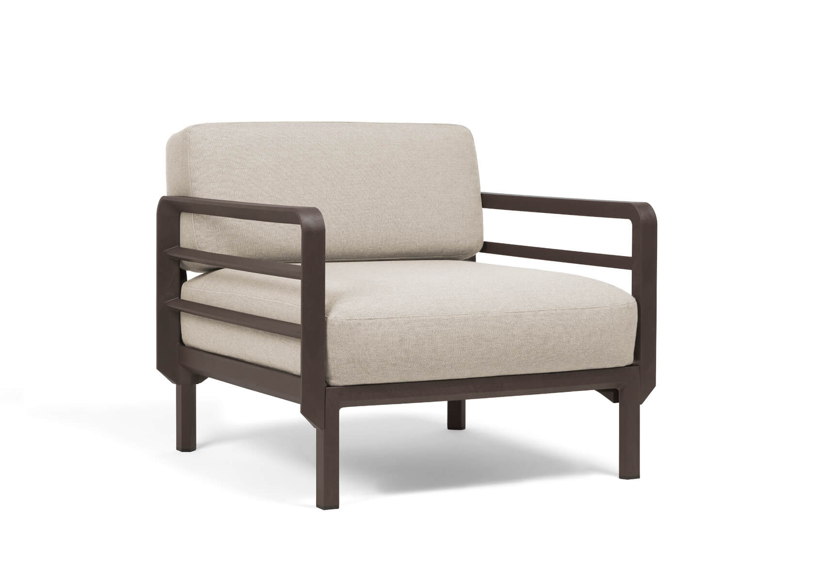 Nardi Maximo Poltrona Sessel terra/perla Sunbrella, Outdoor-Sessel, wetterfest, leicht, italienisches Design