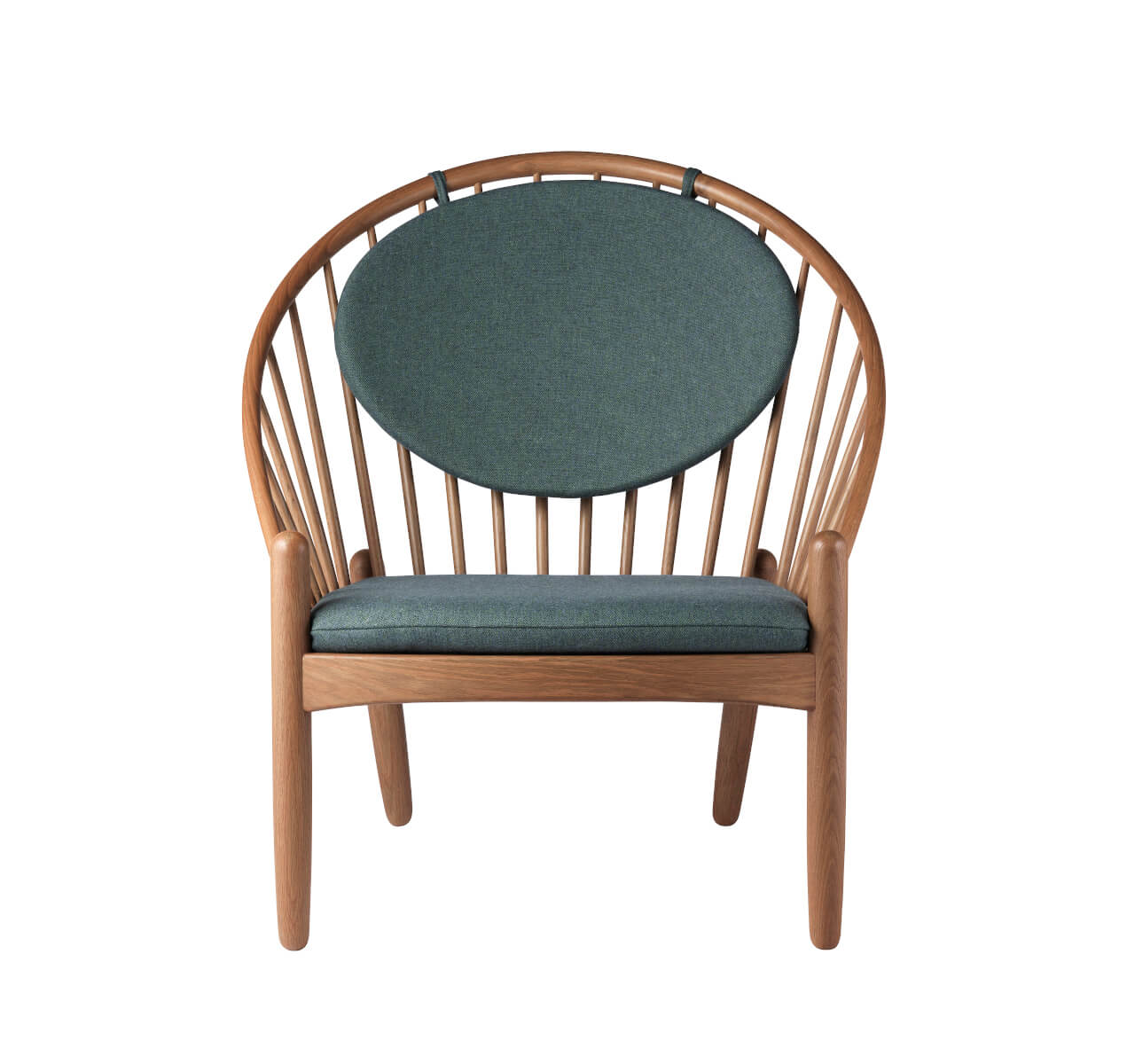 FDB Møbler J166 Jørna Sessel, grün, Eiche geräuchert, funktional, nachhaltig, skandinavisches Design
