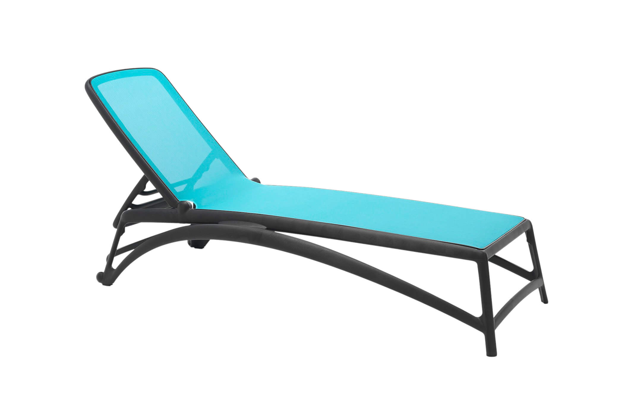 Nardi Atlantico Gartenliege anthrazit/celeste, wetterfest, ergonomisch, leicht, modernes italienisches Outdoor-Design