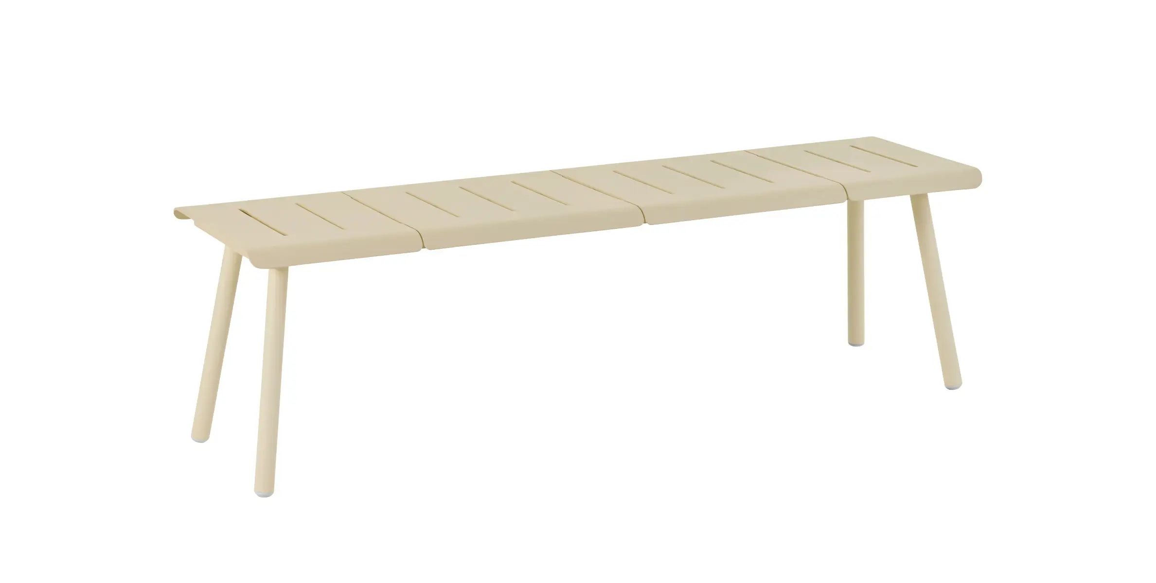 Weishäupl Vapio 3-Sitzer Bank in Creme aus pulverbeschichtetem Aluminium für Garten, Terrasse und Balkon.