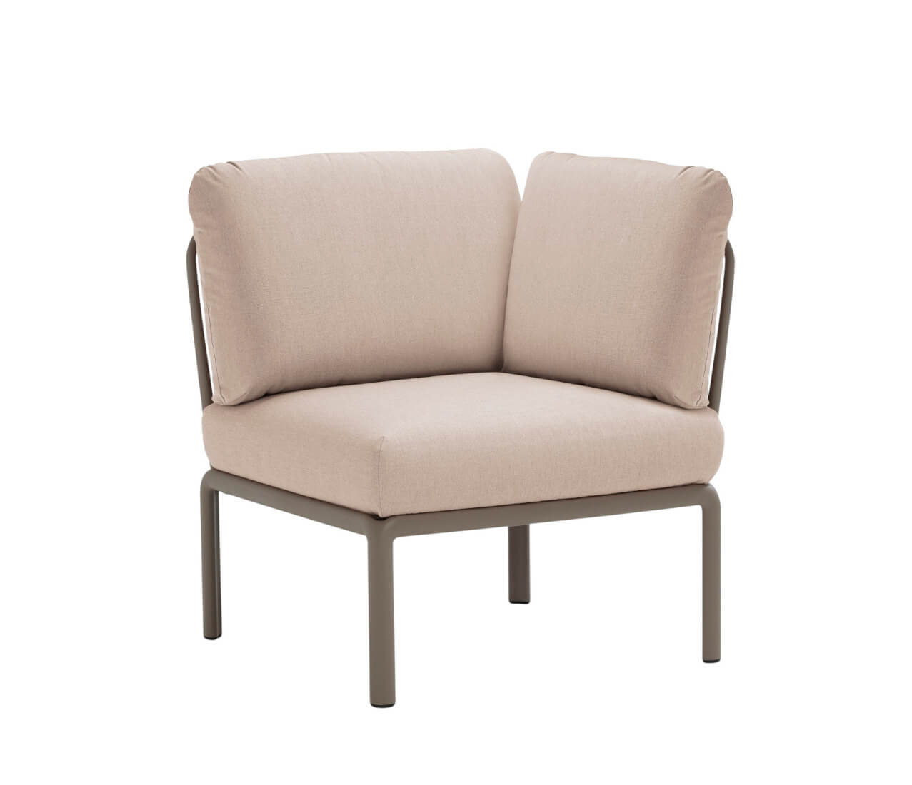 Nardi Komodo Eckelement, tortora, Canvas Sunbrella, Outdoor-Modulsofa, wetterfest, langlebig, italienisches Design