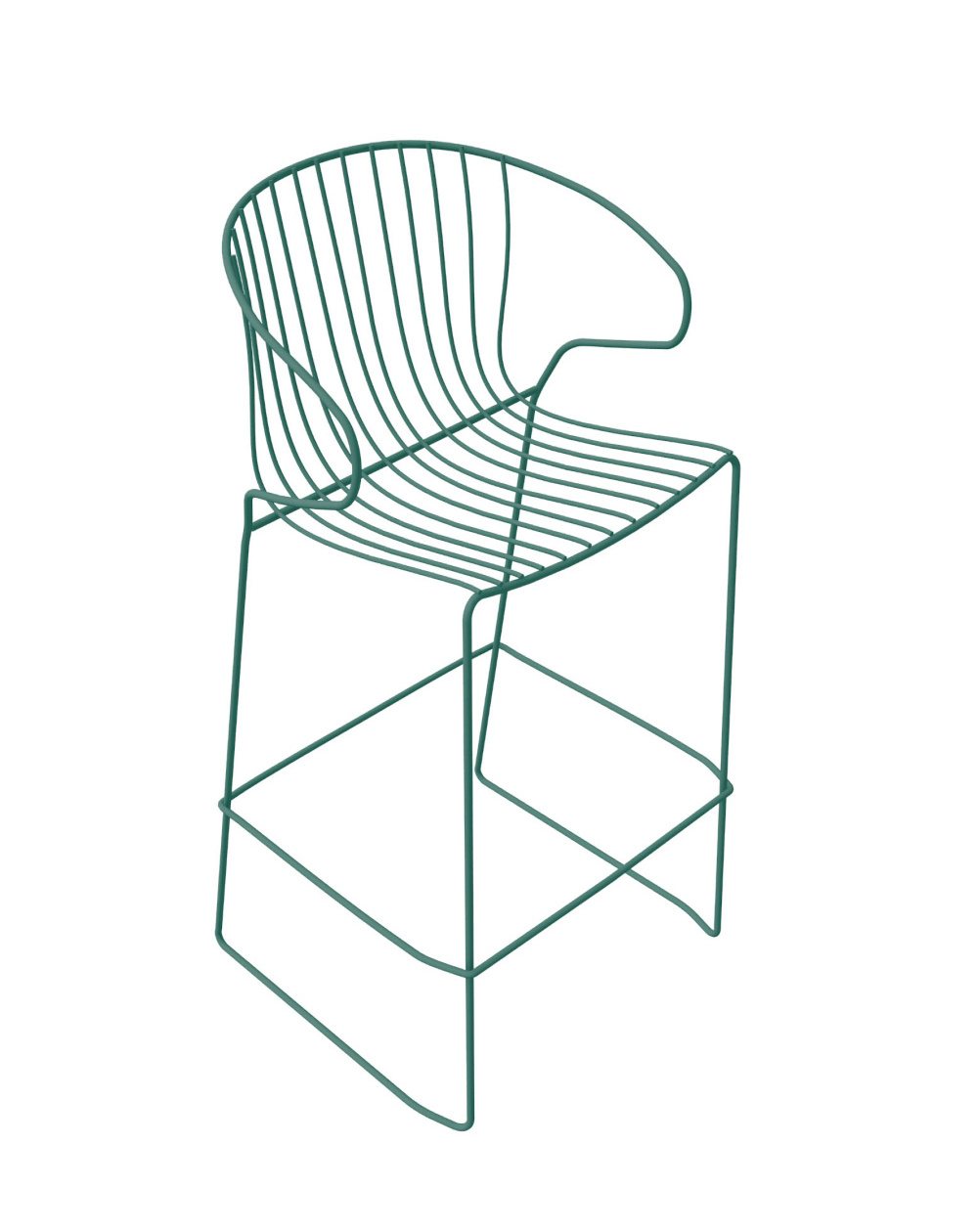 Bolonia Barhocker, höhe 74 cm, moosgrün