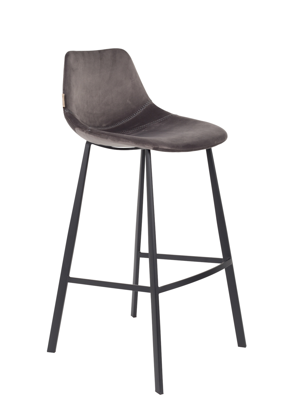 Franky Velvet Barhocker, grau