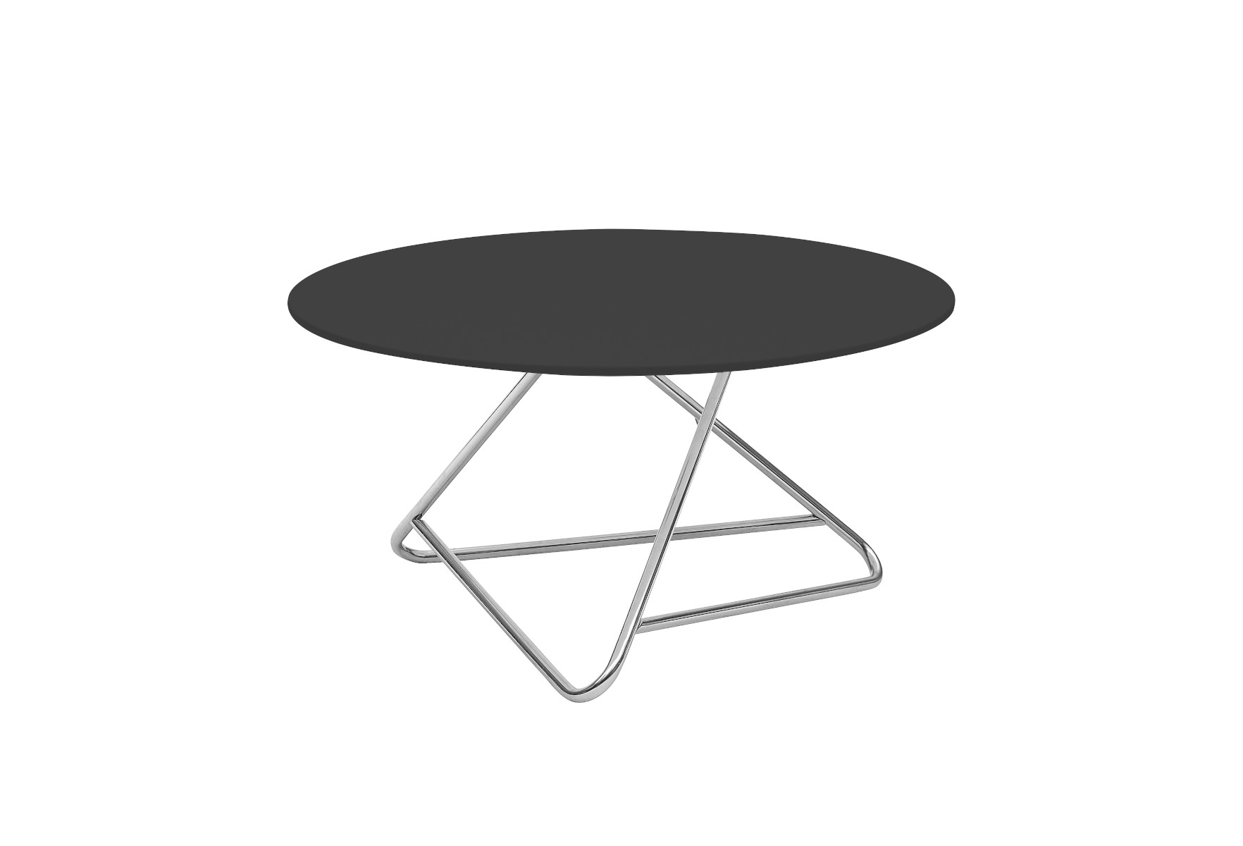 Softline Tribeca Beistelltisch aus Chrom in Schwarz, moderner Design-Beistelltisch aus Metall für Wohnzimmer