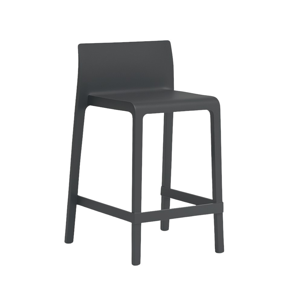 Pedrali Volt 677 Barhocker – anthrazitfarbener Designerstuhl für drinnen & draußen Pedrali Volt 677 Barhocker in Anthrazit – moderner Design-Barstuhl aus Kunststoff für Innen- und Außenbereiche