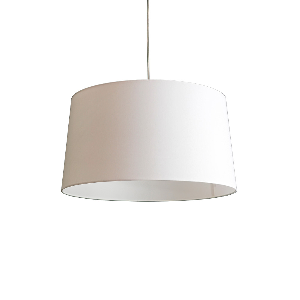 Lea Pendelleuchte von FRAUMAIER in Weiß mit modernem Stoffschirm, stilvolle Hängeleuchte für Wohn- und Esszimmer