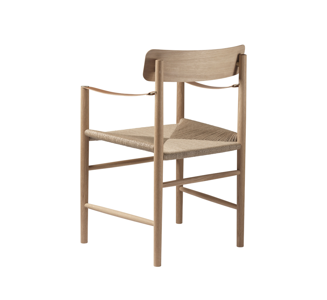 FDB Møbler J186 Hesbjerg, nordischer Esszimmerstuhl, Eiche geölt, Naturgeflecht, langlebig, funktional