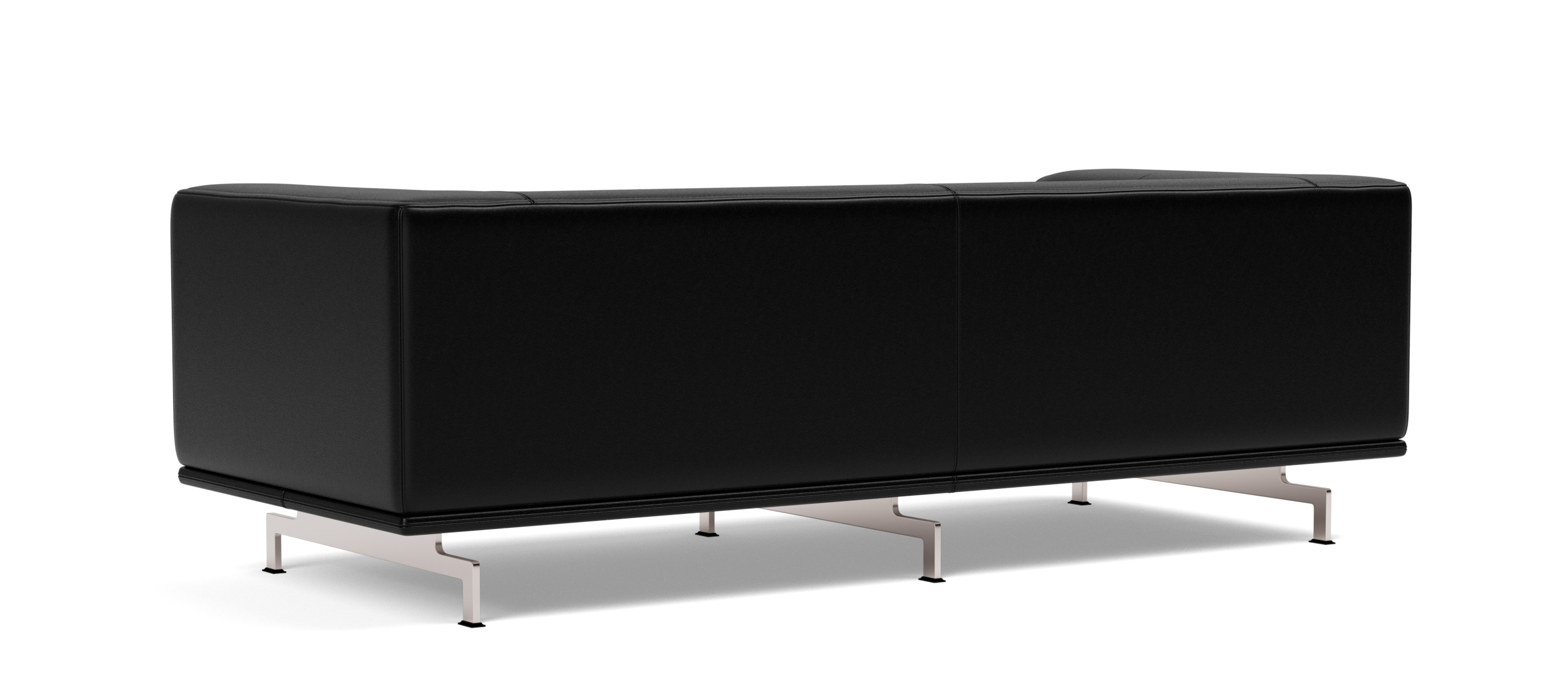 Delphi Sofa - Model 4510, brushed aluminium / leder cera 905 russet brown