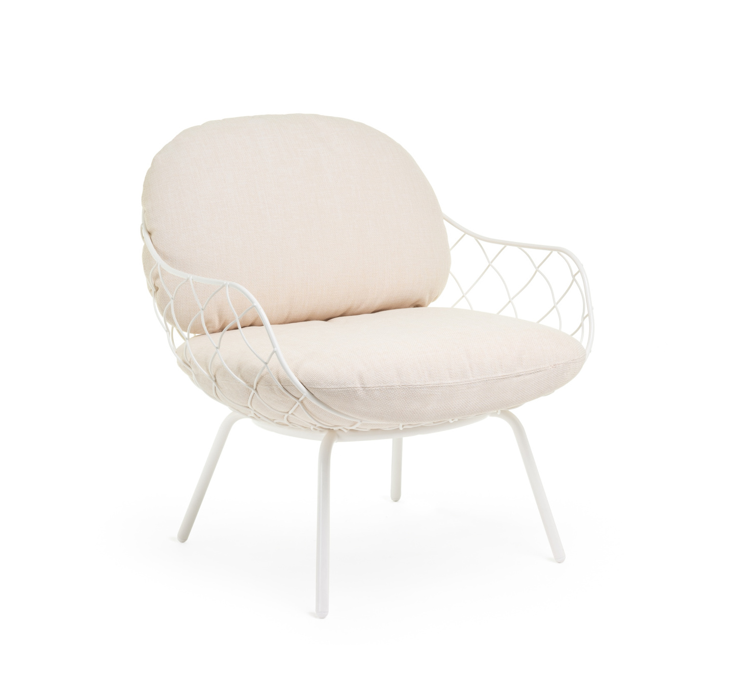 Magis Piña Outdoor Sessel weiß/weiß, wetterfest, leicht, modern, ergonomisches italienisches Design