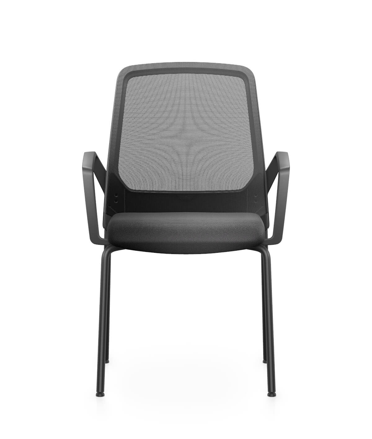 Stapelbarer Besucherstuhl Interstuhl BUDDYis3 470B, ideal für Konferenzräume, Büros oder Wartebereiche, mit Armlehnen