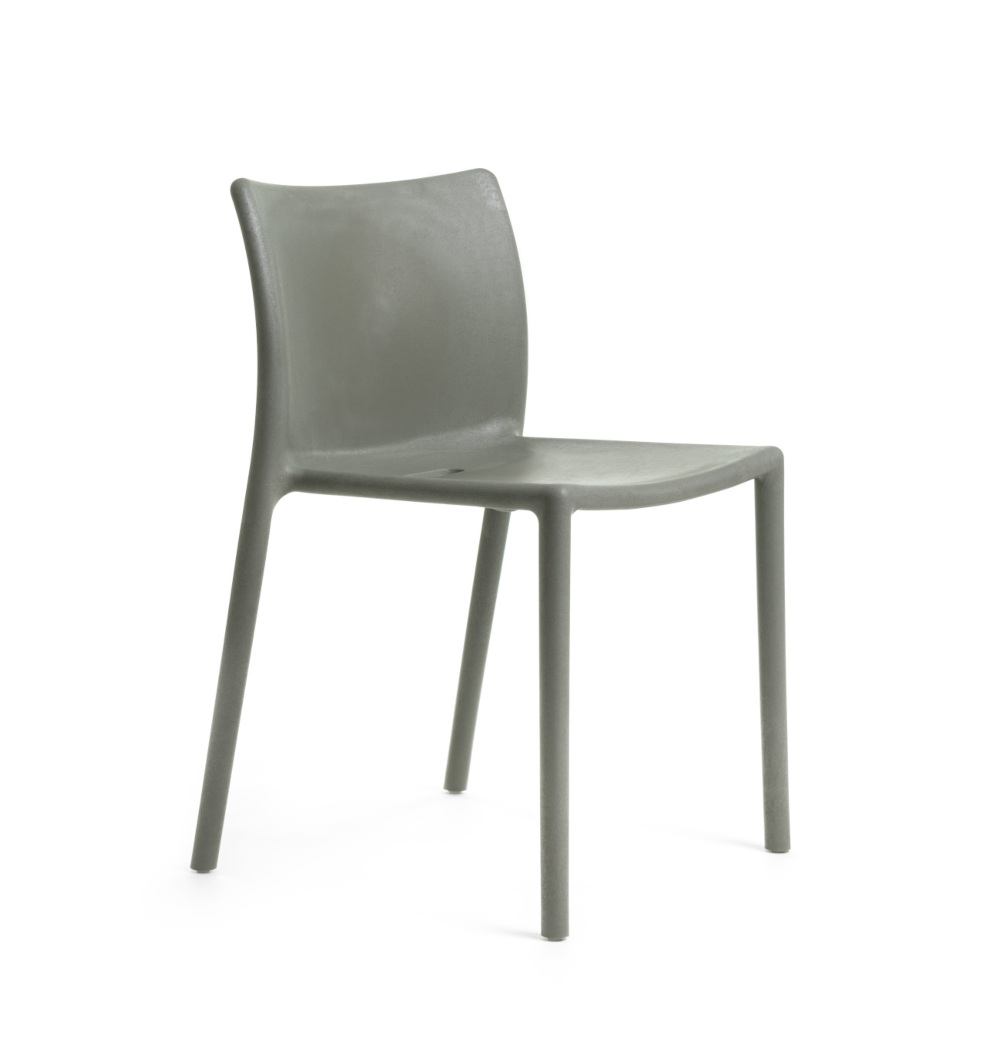 Magis RE Air-Chair grau, leichter Design-Stuhl, ergonomisch, modern, stapelbar, italienisches Design