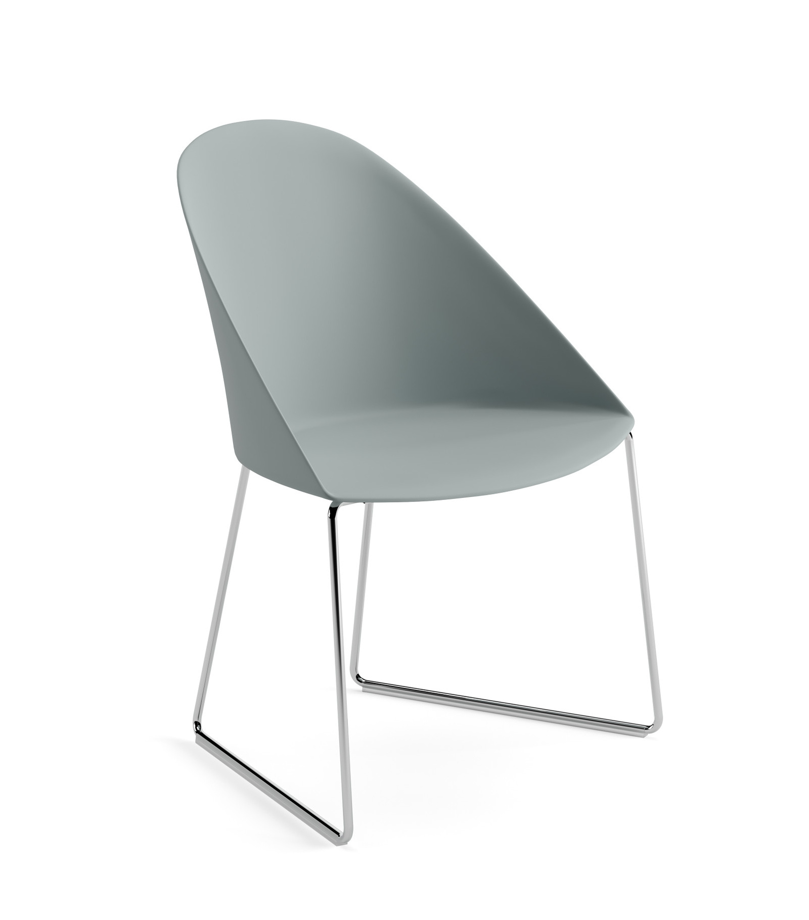 Cila Stuhl, kunststoff, chrom / graublau #2208