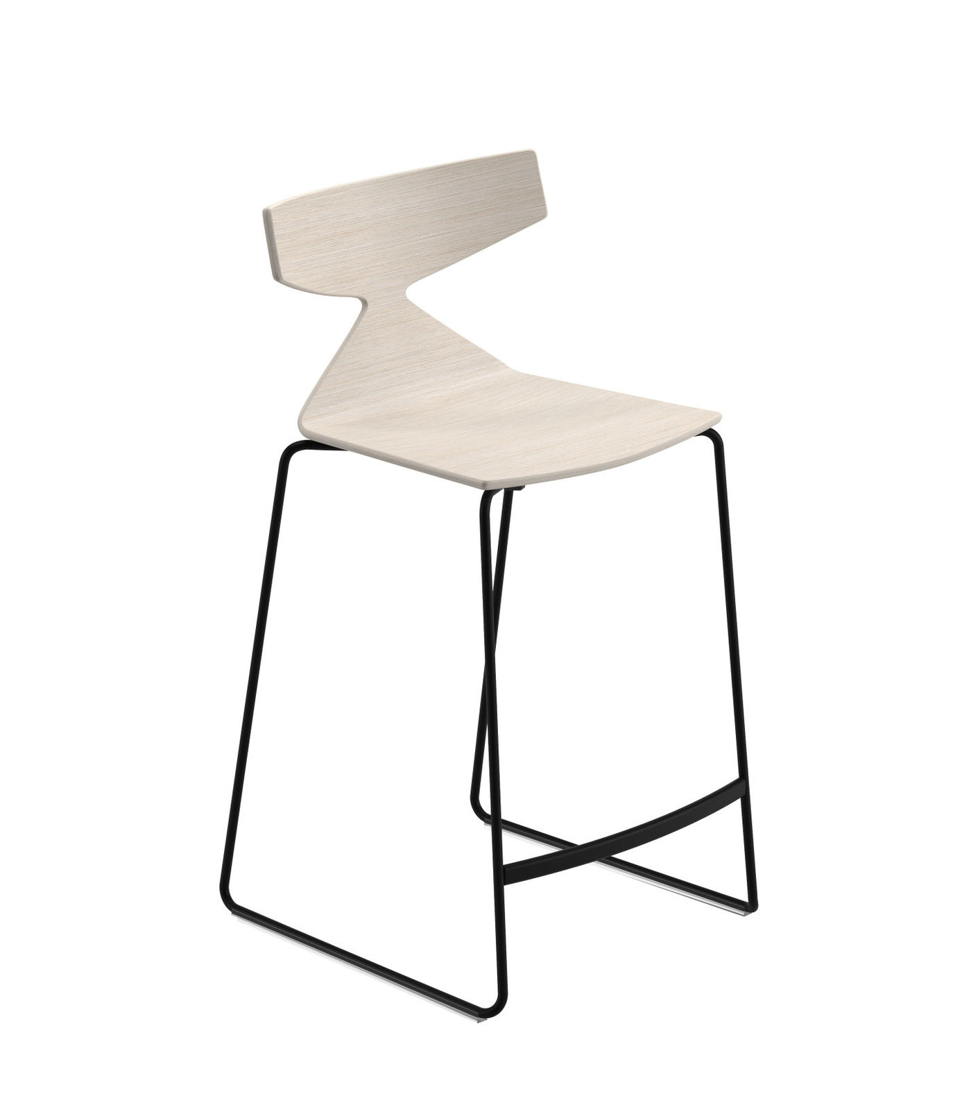 Saya Barhocker, höhe 65 cm, schwarz / weiß #3703