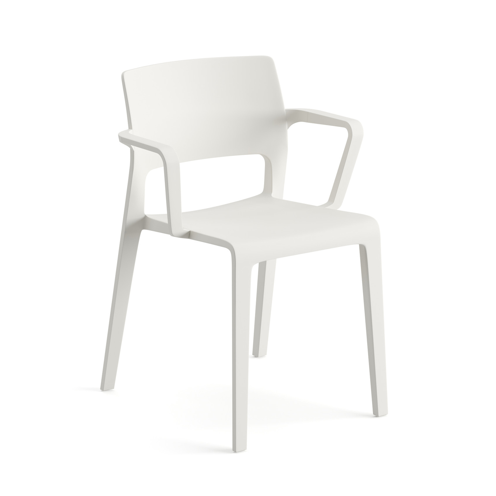 Arper Juno 02 Armlehnstuhl in Weiß – eleganter Designstuhl aus hochwertigem Kunststoff für modernes Wohnen