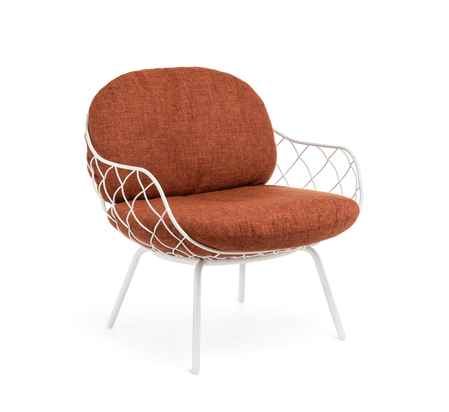 Magis Piña Outdoor Sessel weiß/orange, wetterfest, komfortabel, modernes Design für Garten und Terrasse