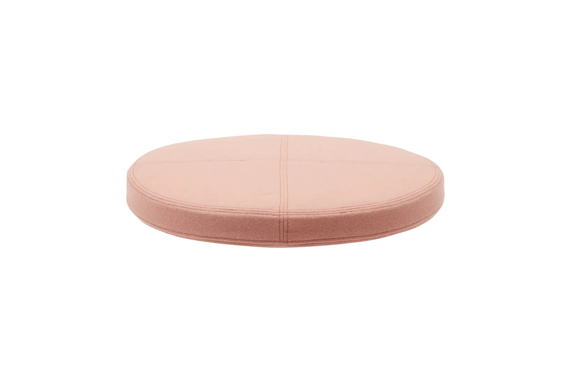 Softline Alma Kissen Large in Rosa als rundes, gepolstertes Sitzkissen mit sichtbaren Ziernähten und umlaufender Kante.