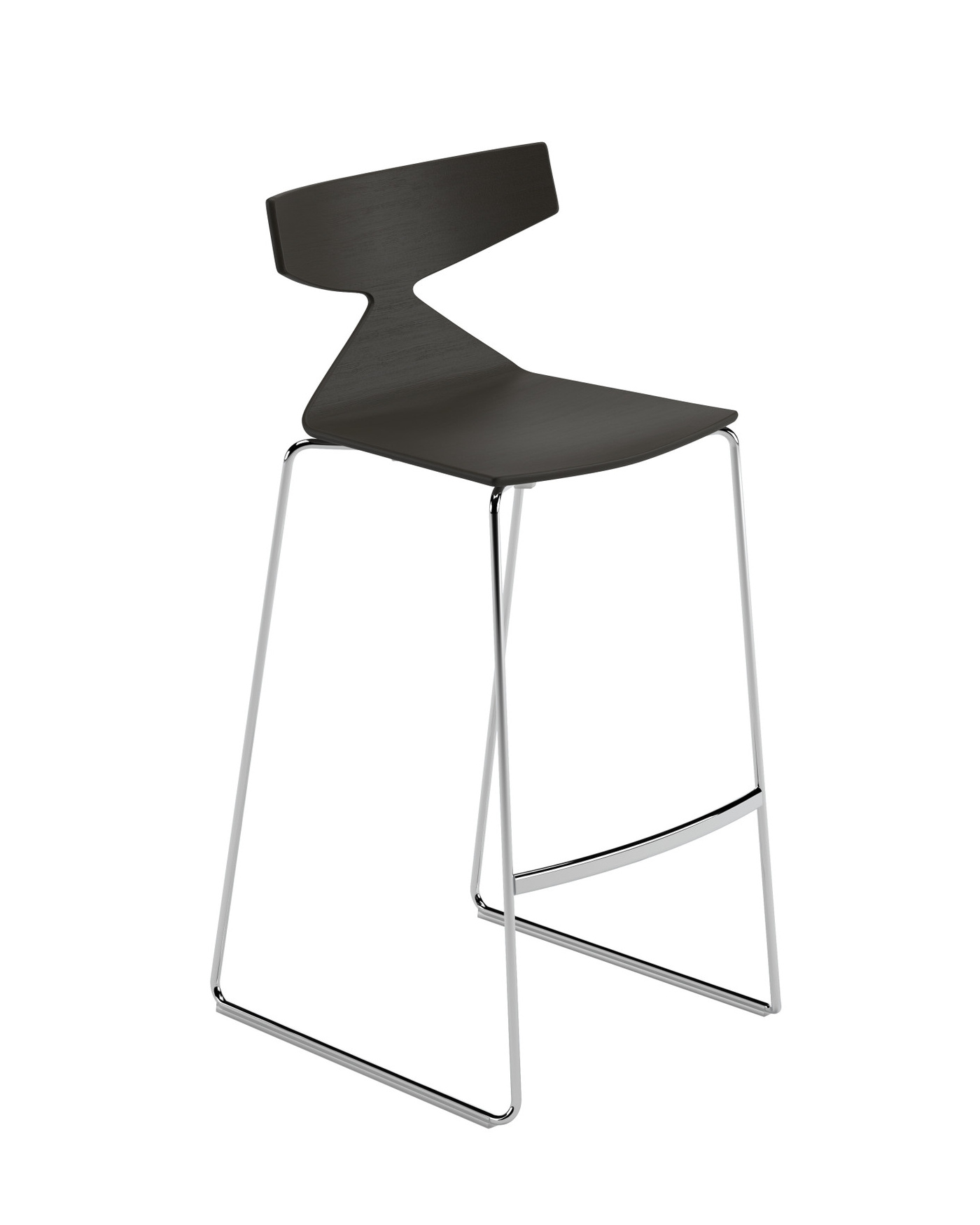 Saya Barhocker, höhe 75 cm, chrom / schwarz #3704