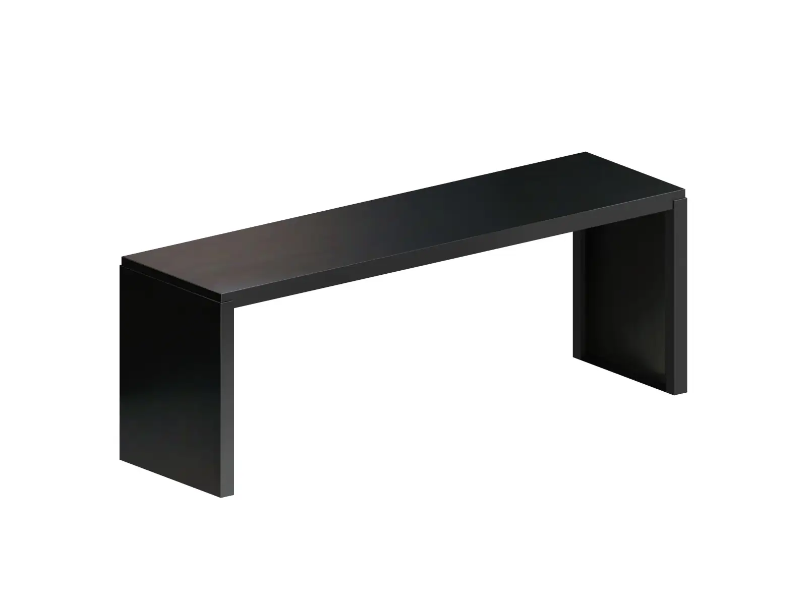 Zeus Big Irony Bank 130 × 36 cm in Schwarz mit geradlinigem Design.