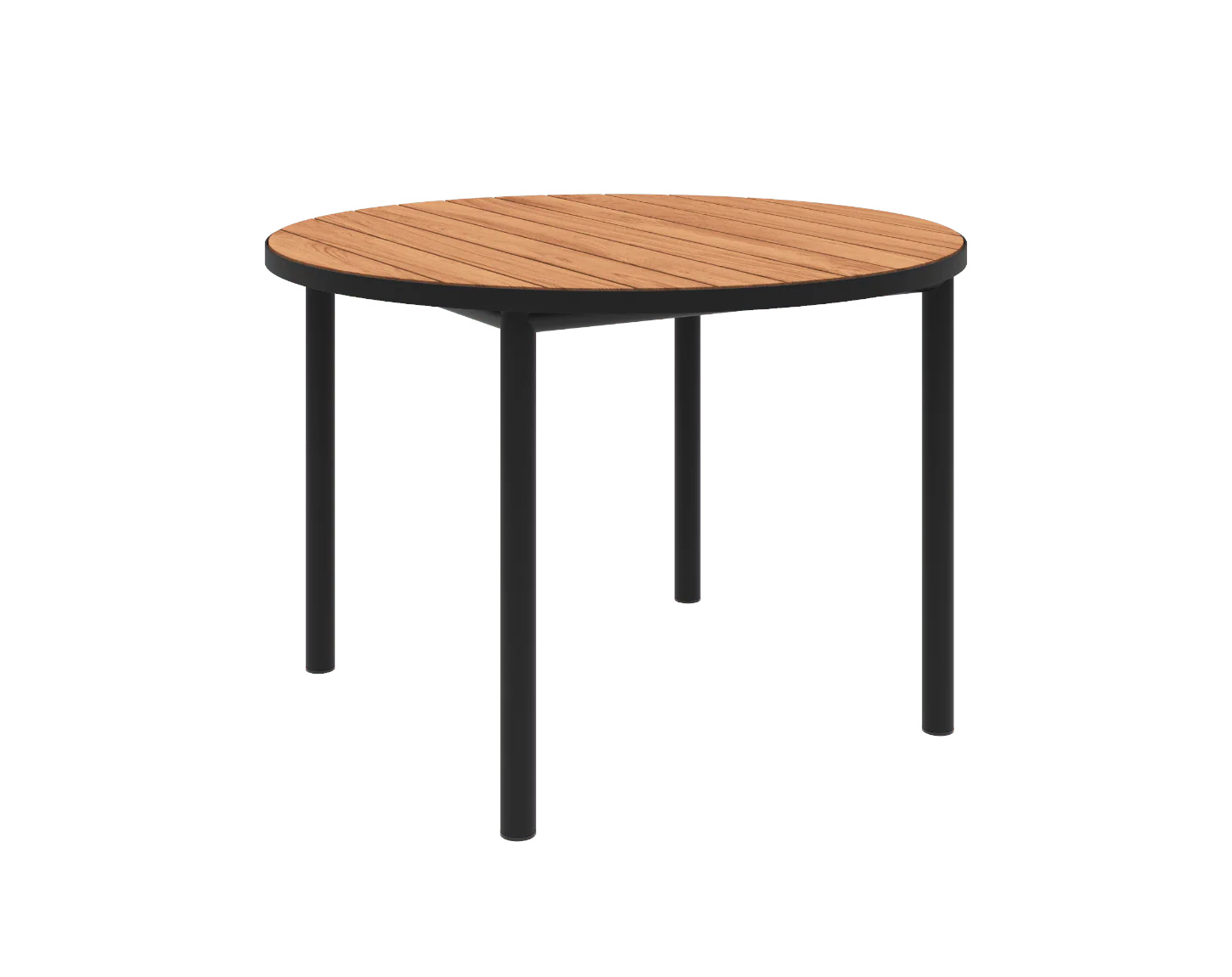 Kirra Gartentisch, Ø 110 cm, schwarz / teakholz