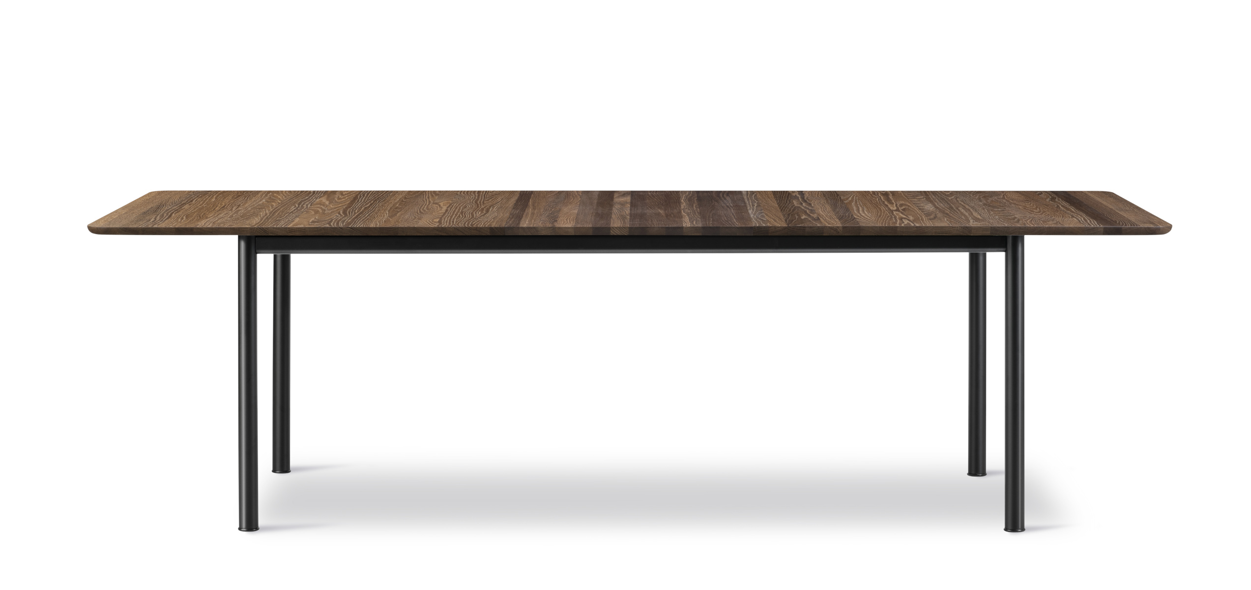 Plan Ausziehtisch, schwarz / eiche geräuchert und geölt