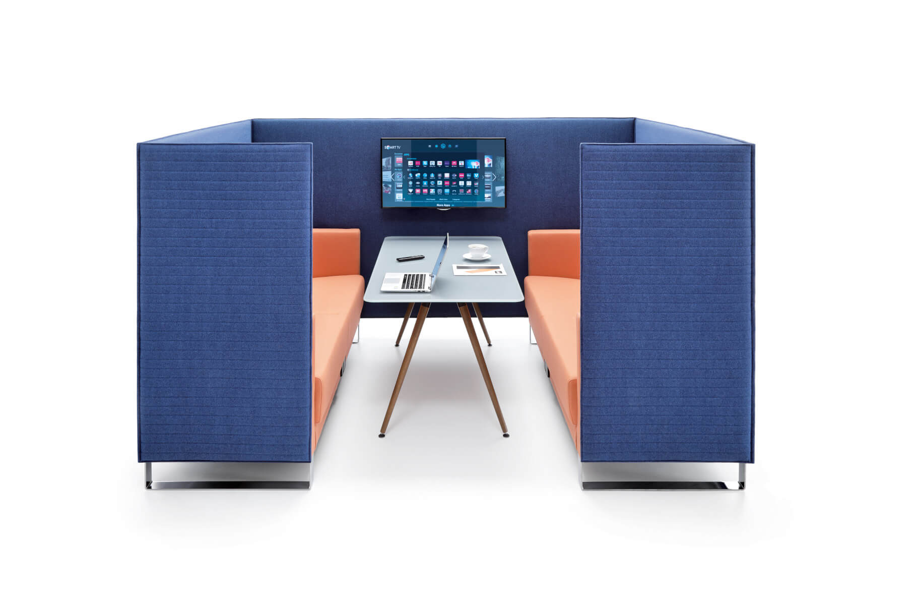 Profim Vancouver Lite Meetingpoint als flexibler Büro-Meetingpoint mit gepolsterten Sitzen und Tisch