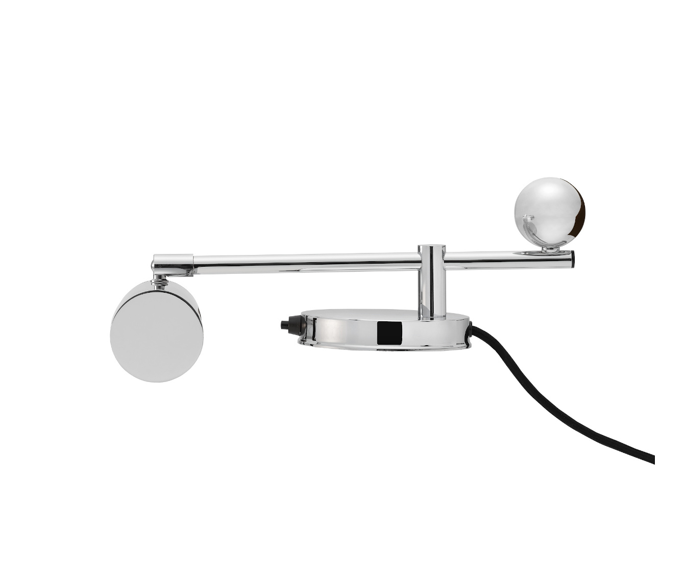 DS 28 Klavierleuchte von Tecnolumen, Chrom poliert, Bauhaus Design, präzise Lichtführung, ideal für Klavier und Flügel