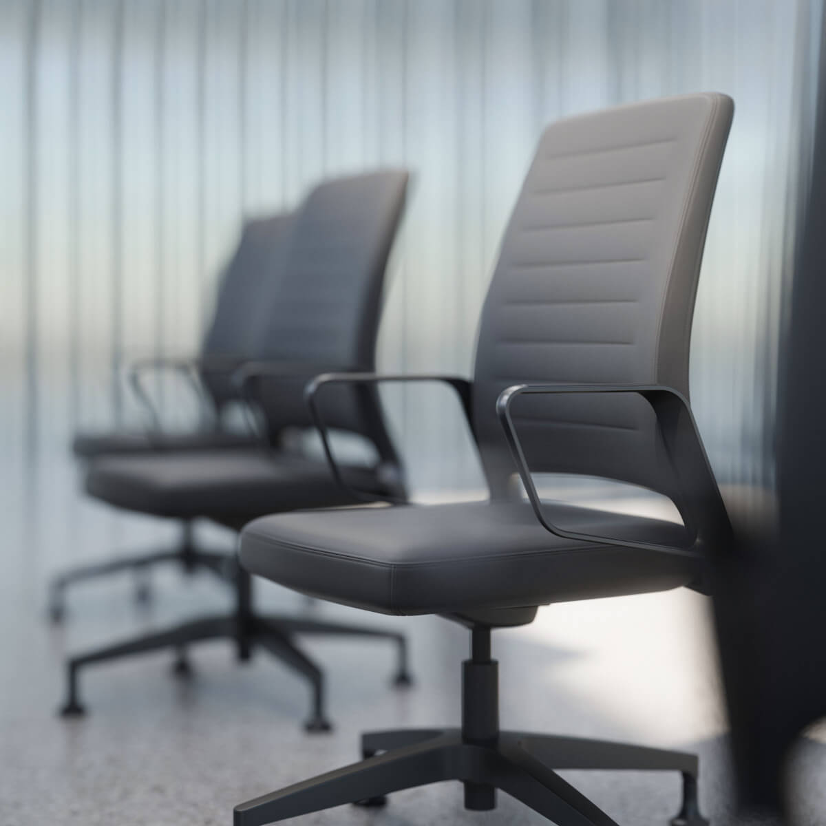 Hochwertiger Interstuhl Konferenzstuhl VINTAGEis5 24V4 mit elegantem Design, Drehfunktion und langlebiger Polsterung