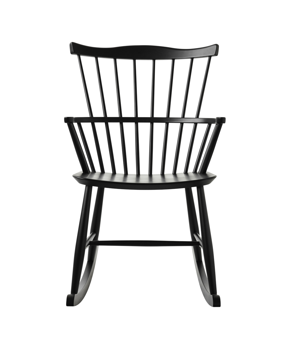 FDB Møbler J52G Schaukelstuhl, nordisch, ergonomisch, Buche schwarz, langlebig, funktional, nachhaltig