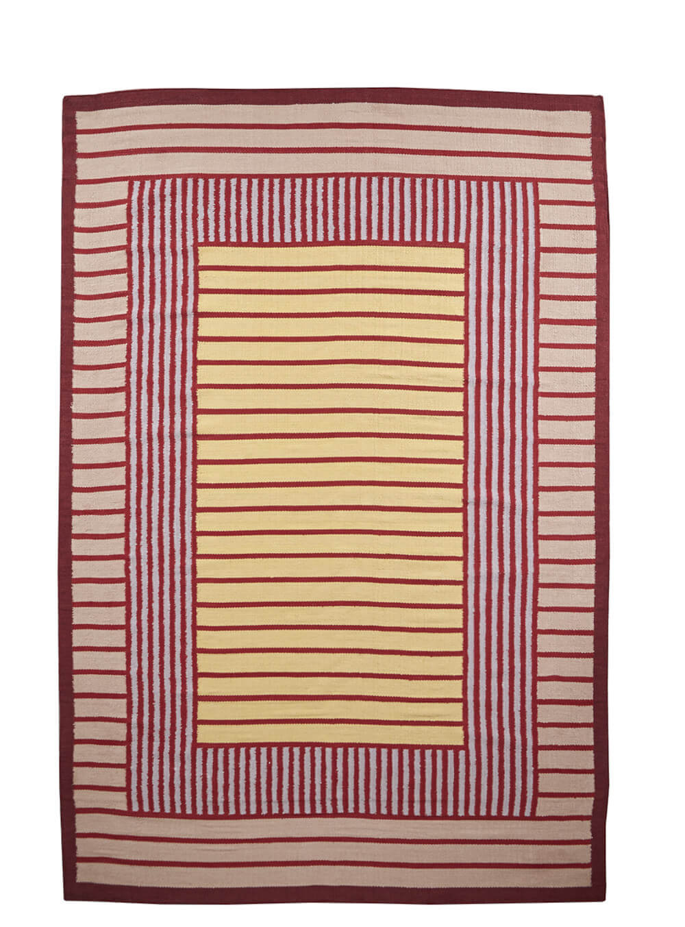 Hemp Teppich, 250 x 350 cm, rot / gelb