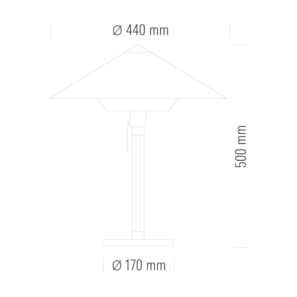 Tecnolumen Wagenfeld WG 28 Tischleuchte Abmessungen