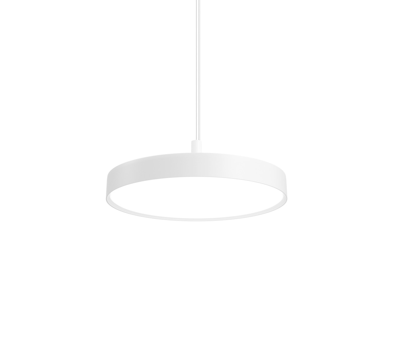 Louis Poulsen LP Slim Round Pendelleuchte Ø 44 cm, weiß, modernes Design, energiesparend, elegante Deckenleuchte