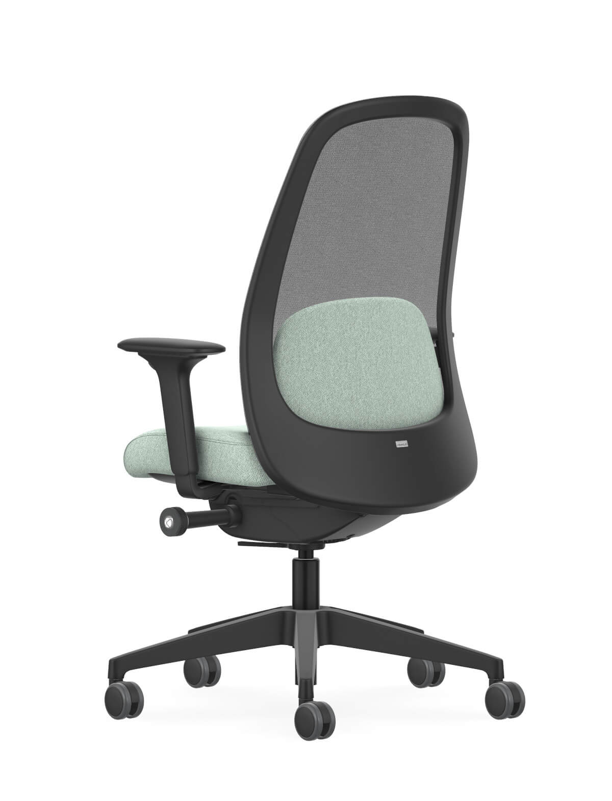 Ergonomischer Interstuhl HEJis3 HJ266 Drehstuhl mit verstellbarer Sitzhöhe und atmungsaktiver Rückenlehne.