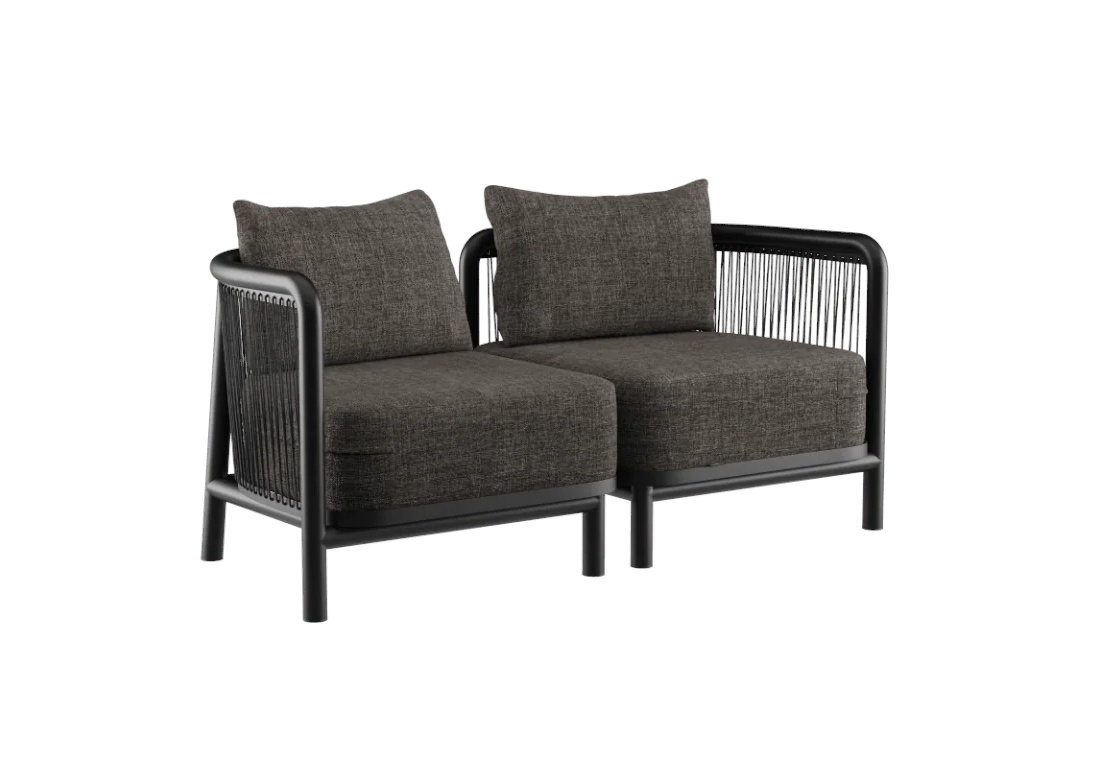 Kirra Loungesofa 2-Sitzer, kirra noir