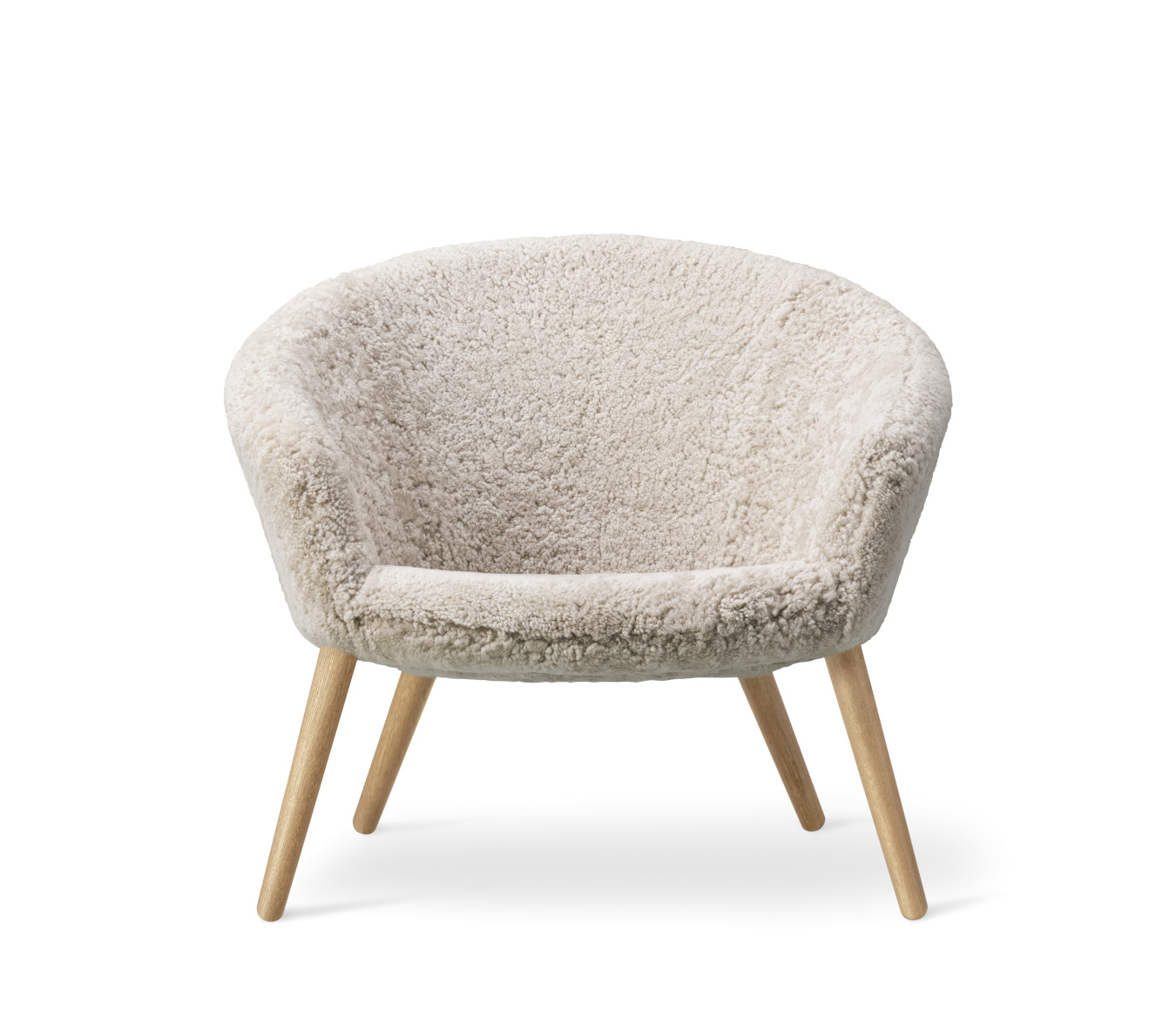 Ditzel Lounge Chair, eiche lackiert / sheepskin moonlight