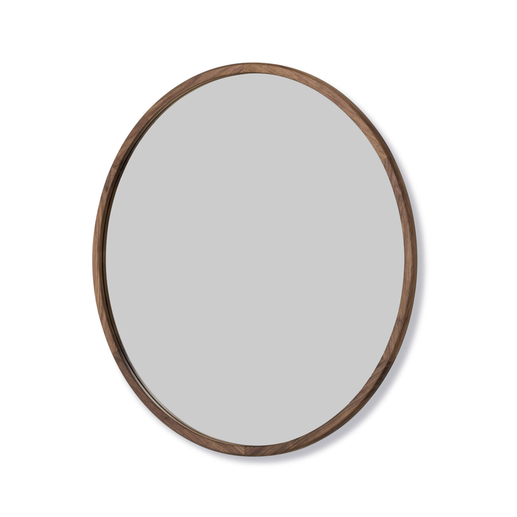 Silhouette Spiegel, Ø 55 cm, walnuss geölt