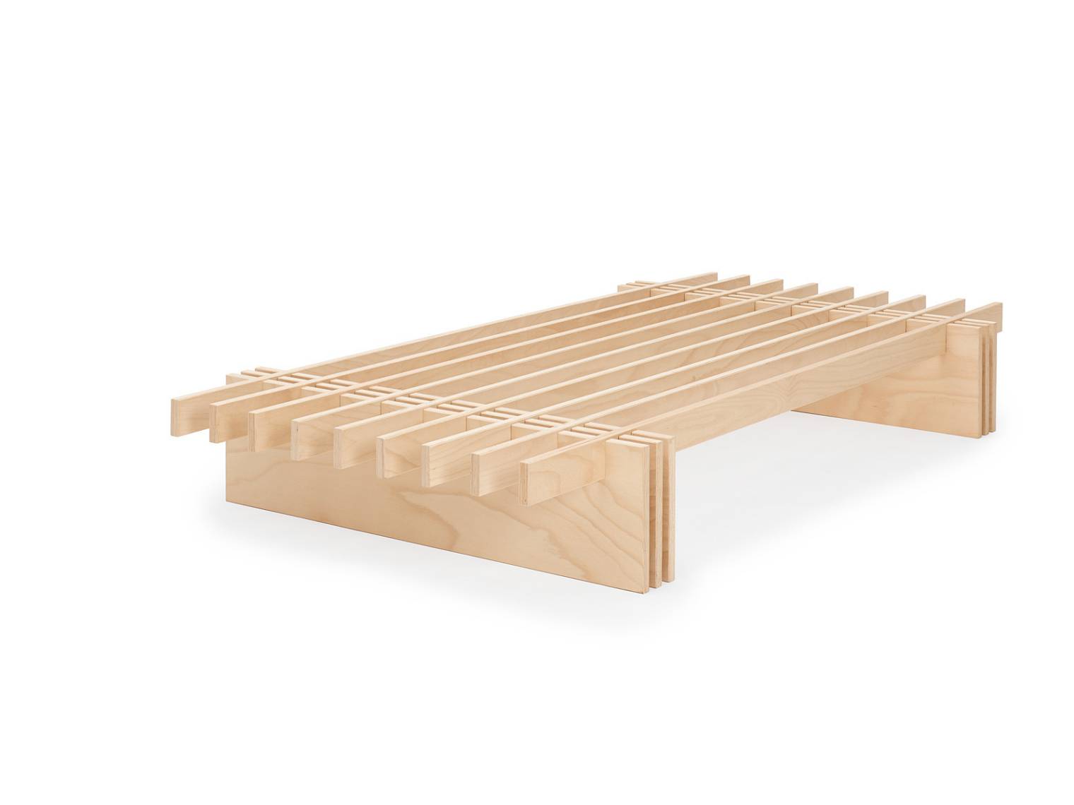Tojo Parallel Bett mit modularer Holzbauweise, stabil, modern und leicht aufbaubar