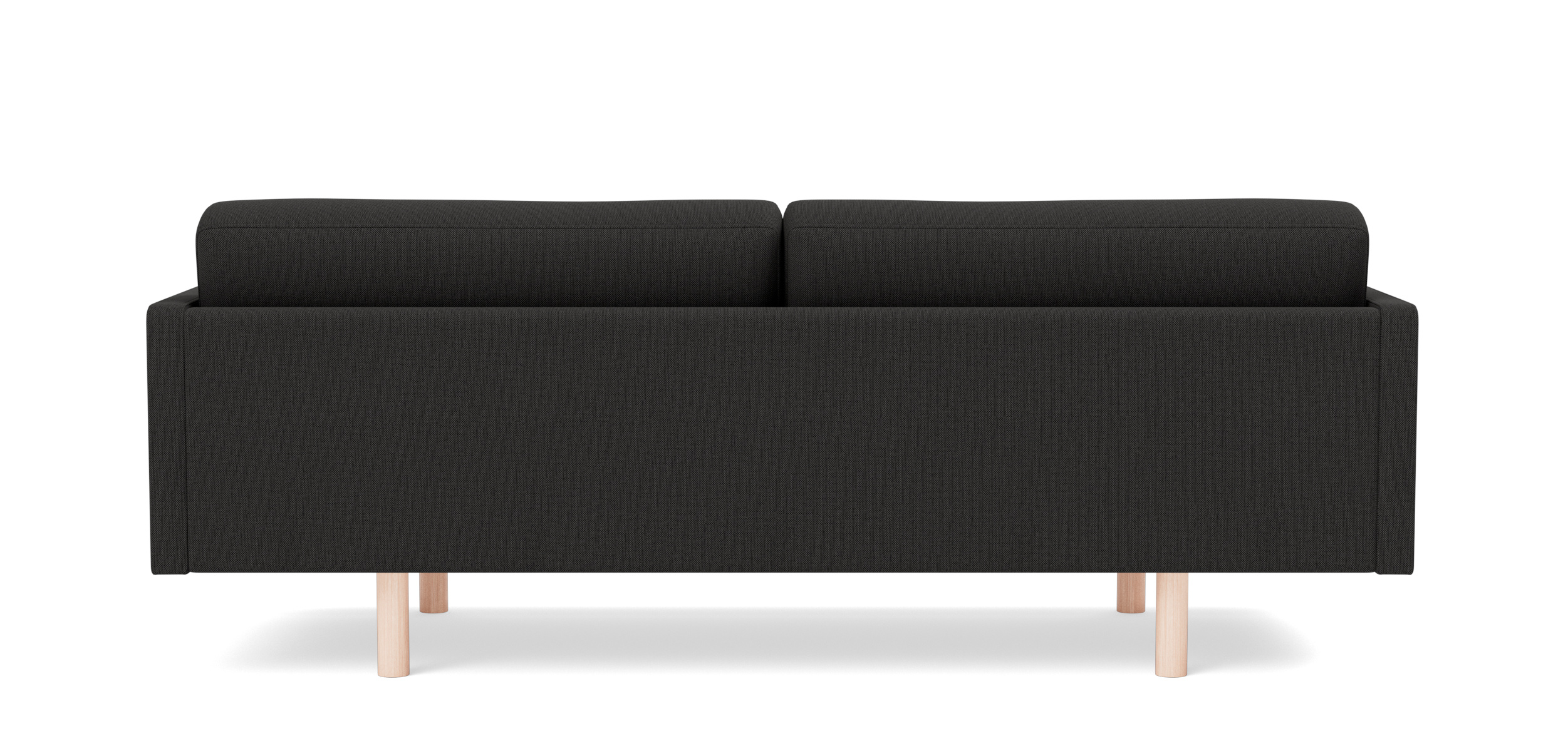 EJ220 Sofa 2-Sitzer, 100 cm, brushed chrom / leder omni 301 schwarz