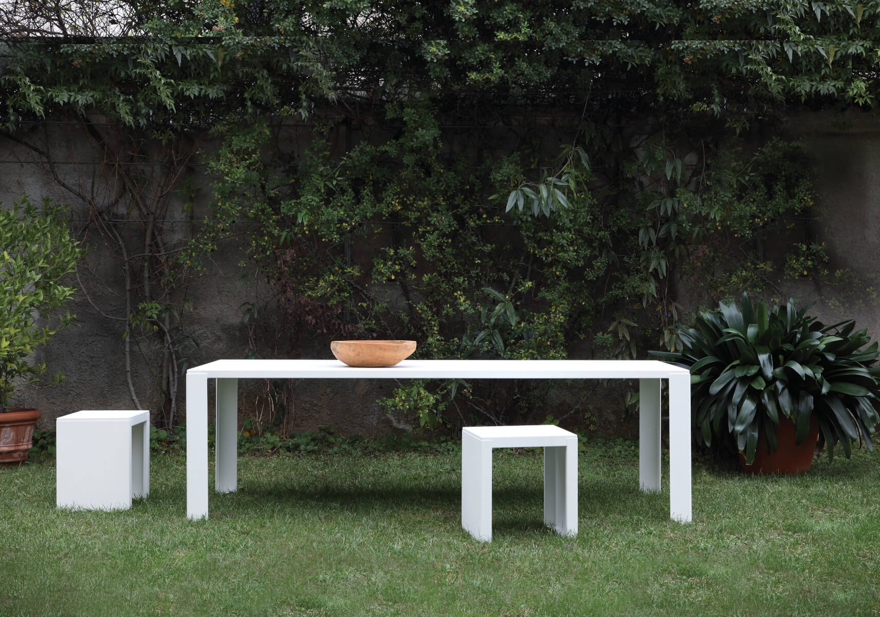Big Irony Outdoor Gartentisch, 160 x 80 cm, weiß