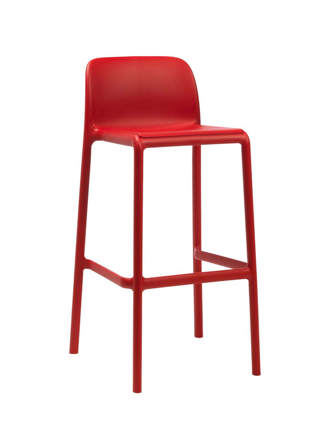Nardi Faro Barhocker 76 cm, rosso, italienisches Design, wetterfest, leicht, langlebig, Outdoor-Barhocker