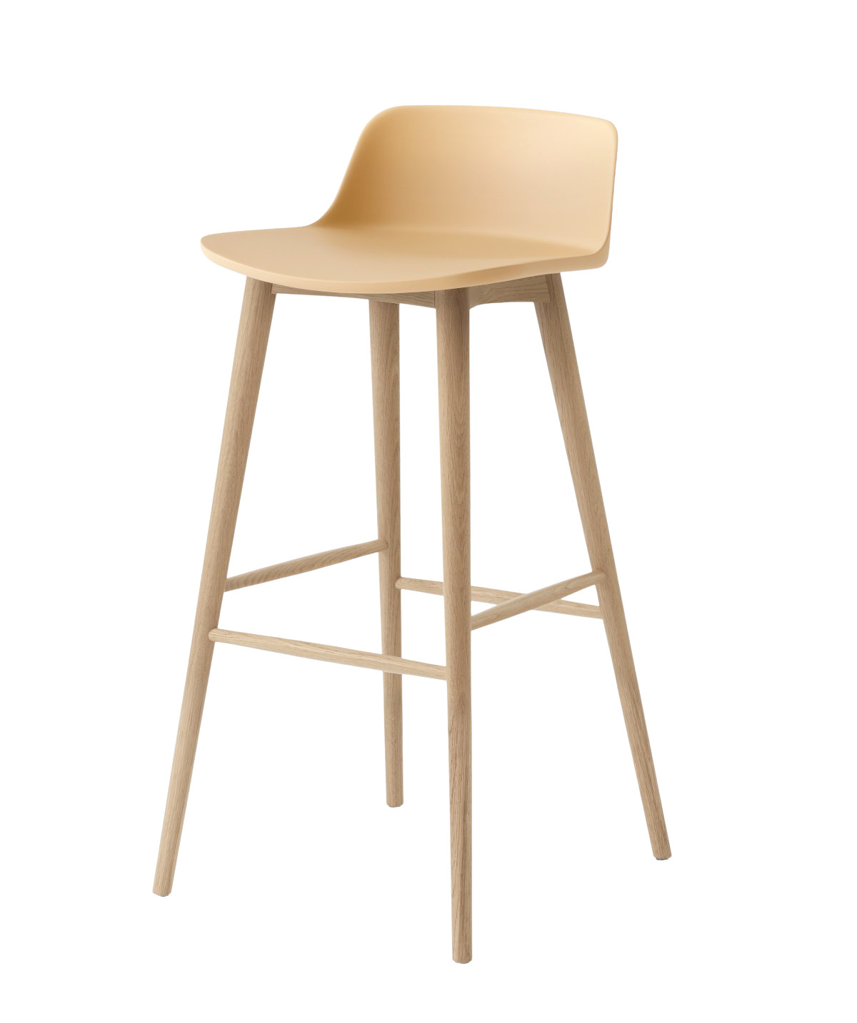 &Tradition Rely HW123 Barhocker aus Eiche Natur, Sitzfläche in beige Sand, skandinavisch, stabil, hochwertig