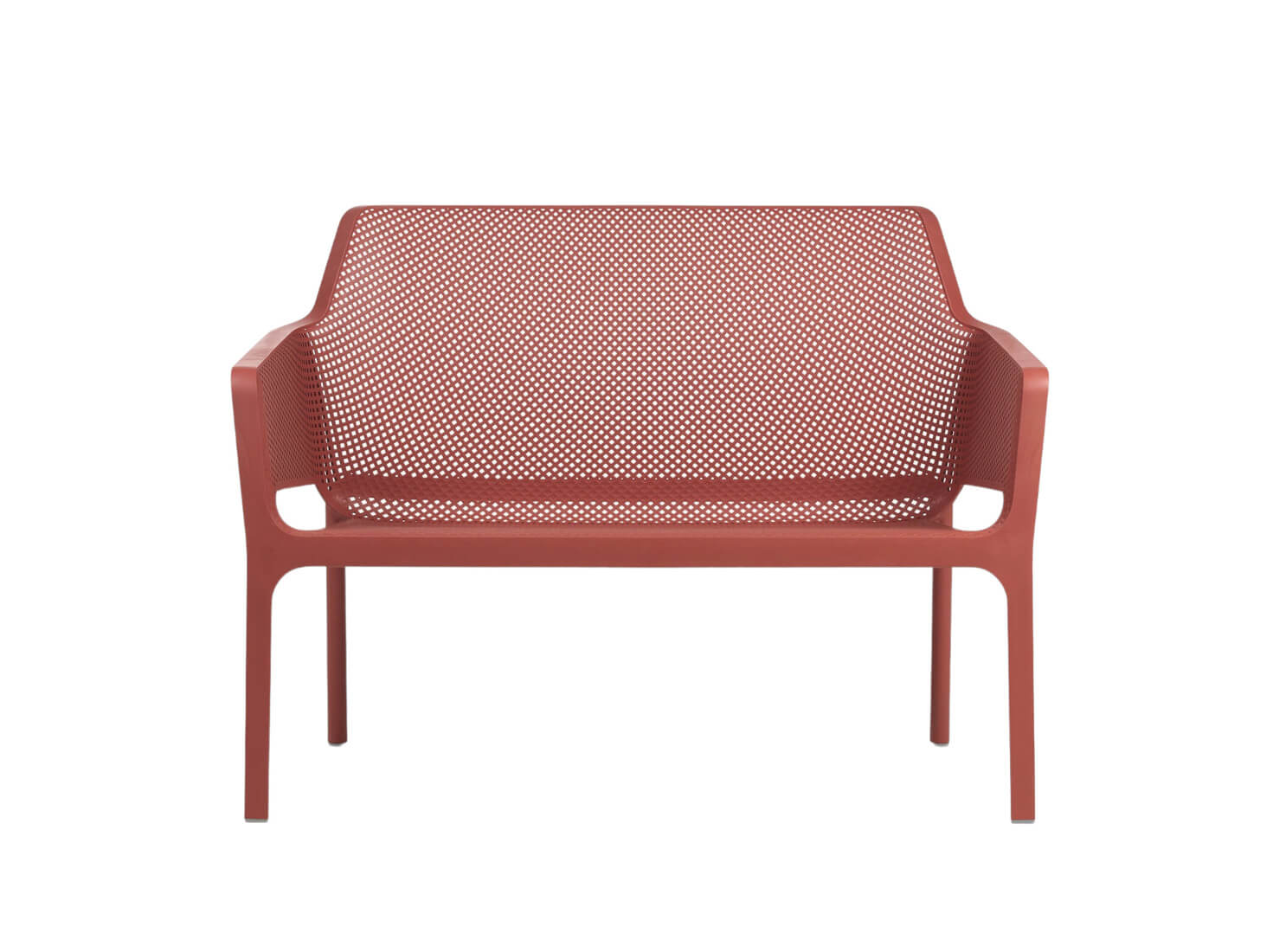 Nardi Net Gartenbank korallenrot, italienisches Outdoor-Design, wetterfest, langlebig, modern, komfortabel