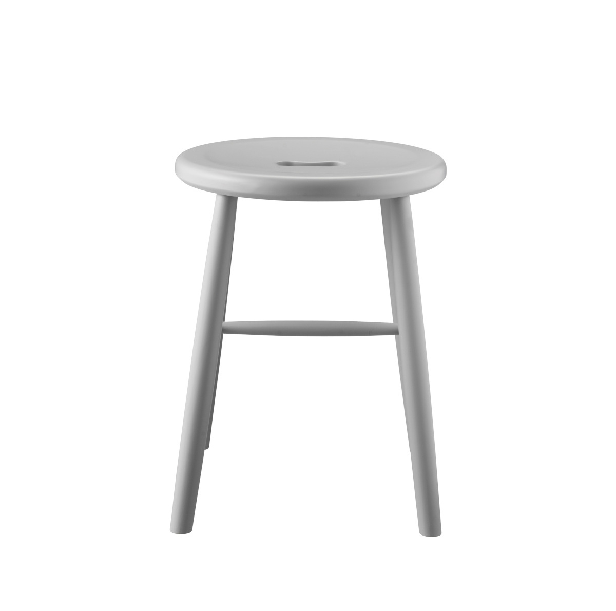 FDB Møbler J27 Hocker, nordischer Design-Hocker, ergonomisch, Buche hellgrau, langlebig, funktional