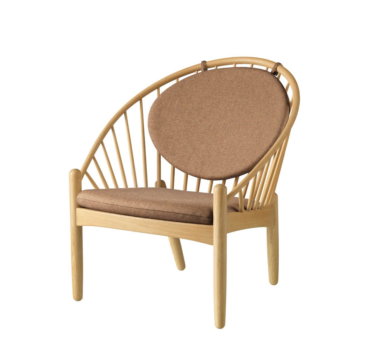 FDB Møbler J166 Jørna Sessel, nordisches Design, ergonomisch, Eiche natur, braun, langlebig, funktional