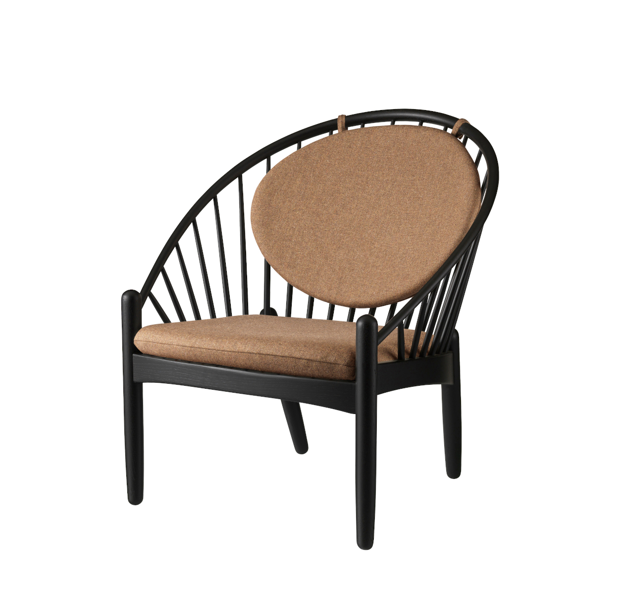 FDB Møbler J166 Jørna Sessel, nordisches Design, ergonomisch, Eiche schwarz/braun, langlebig, nachhaltig