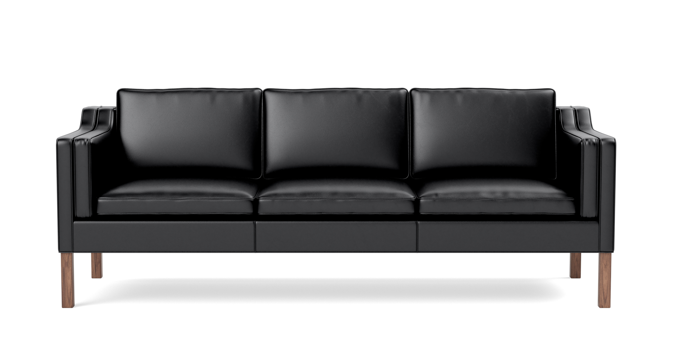Mogensen 2213 Sofa, walnuss geölt / leder primo 88 schwarz