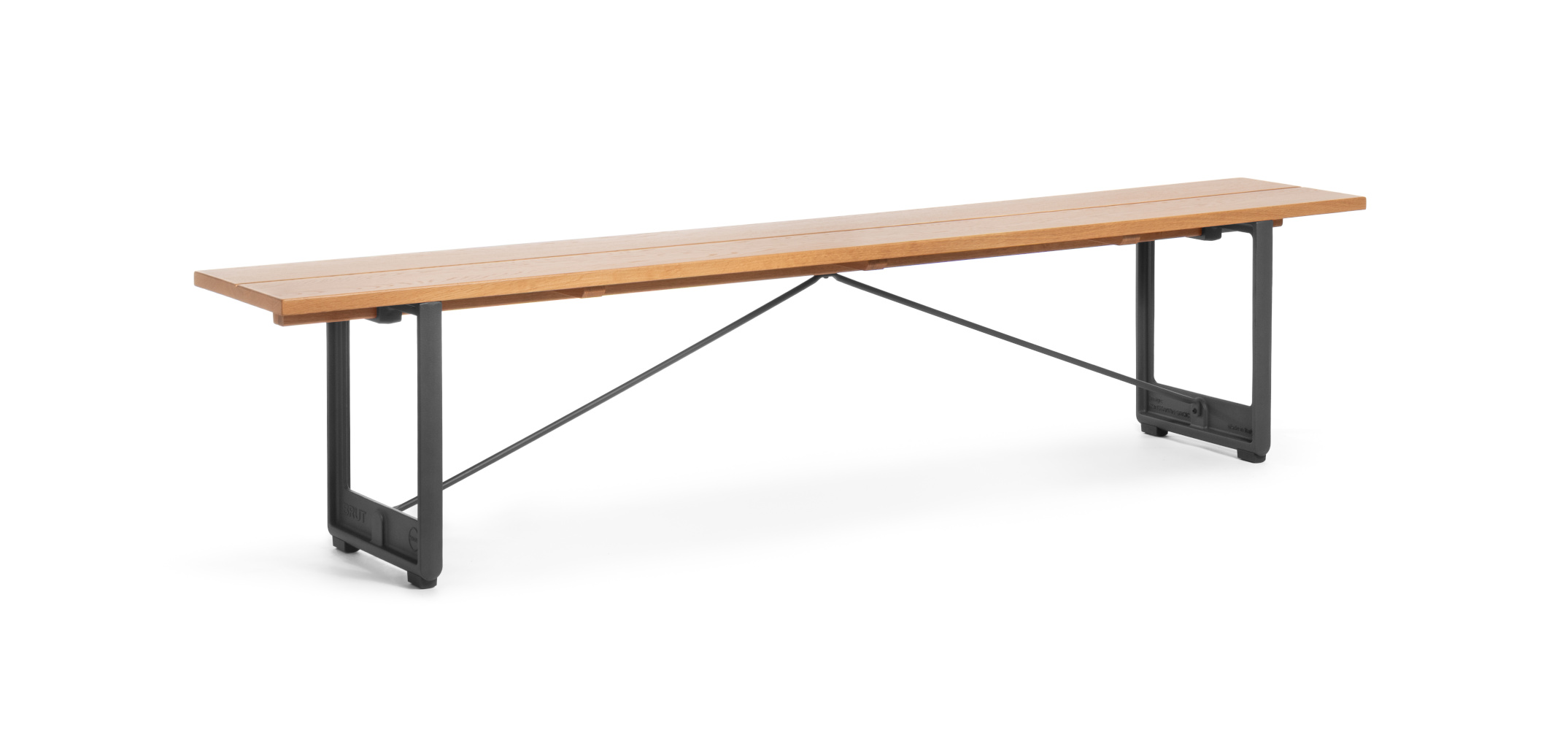 Magis Brut Bank 220x35 cm – moderner Holz-Bank anthrazit/Eiche Magis Brut Bank 220x35 cm, anthrazitgrau/Eiche natur, moderner Holz-Bank, robust, Design, langlebig