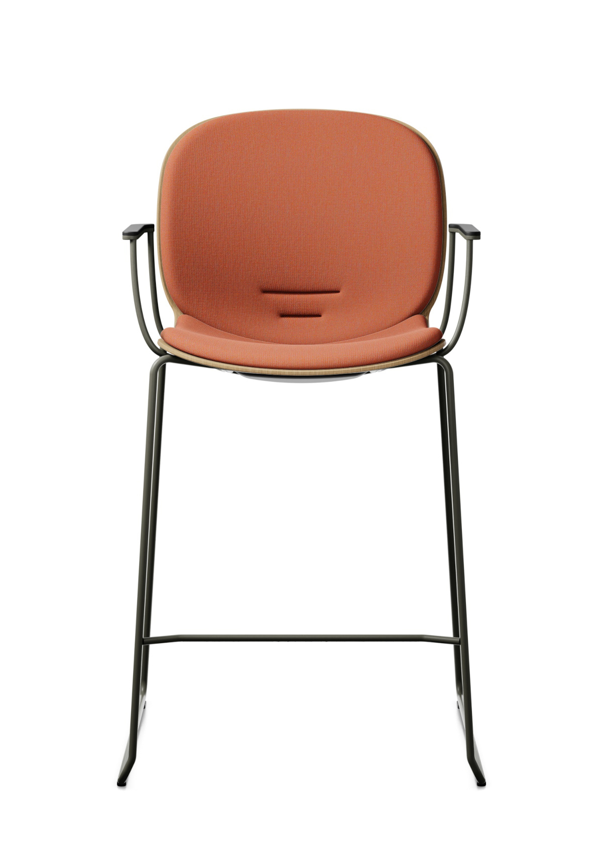 Noor Up 6095SB Barhocker, Kufengestell, 3D-Furnierschale, Sitz und Rücken gepolstert