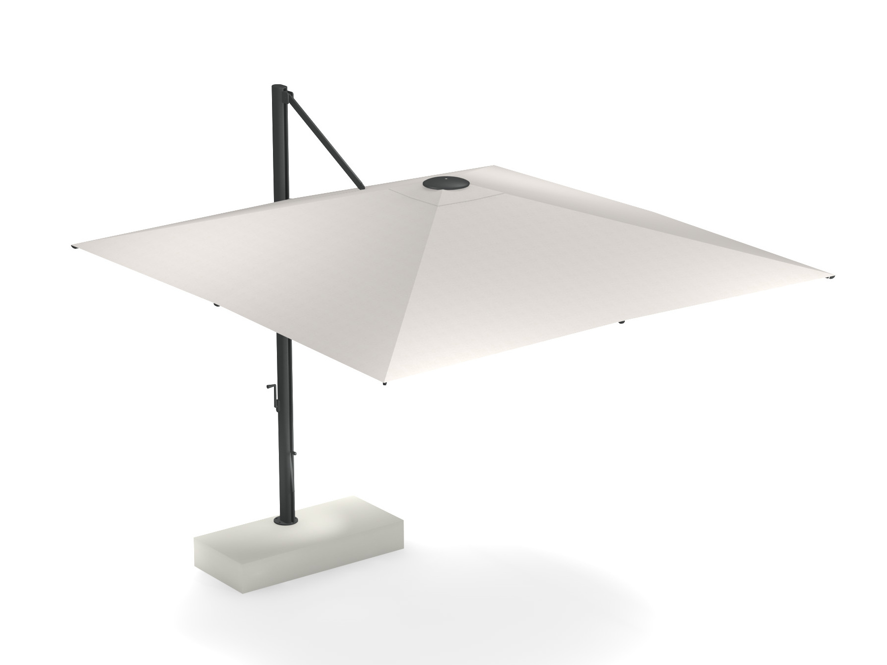 Shade Sonnenschirm, 3x3 m, antikeisen / weiß