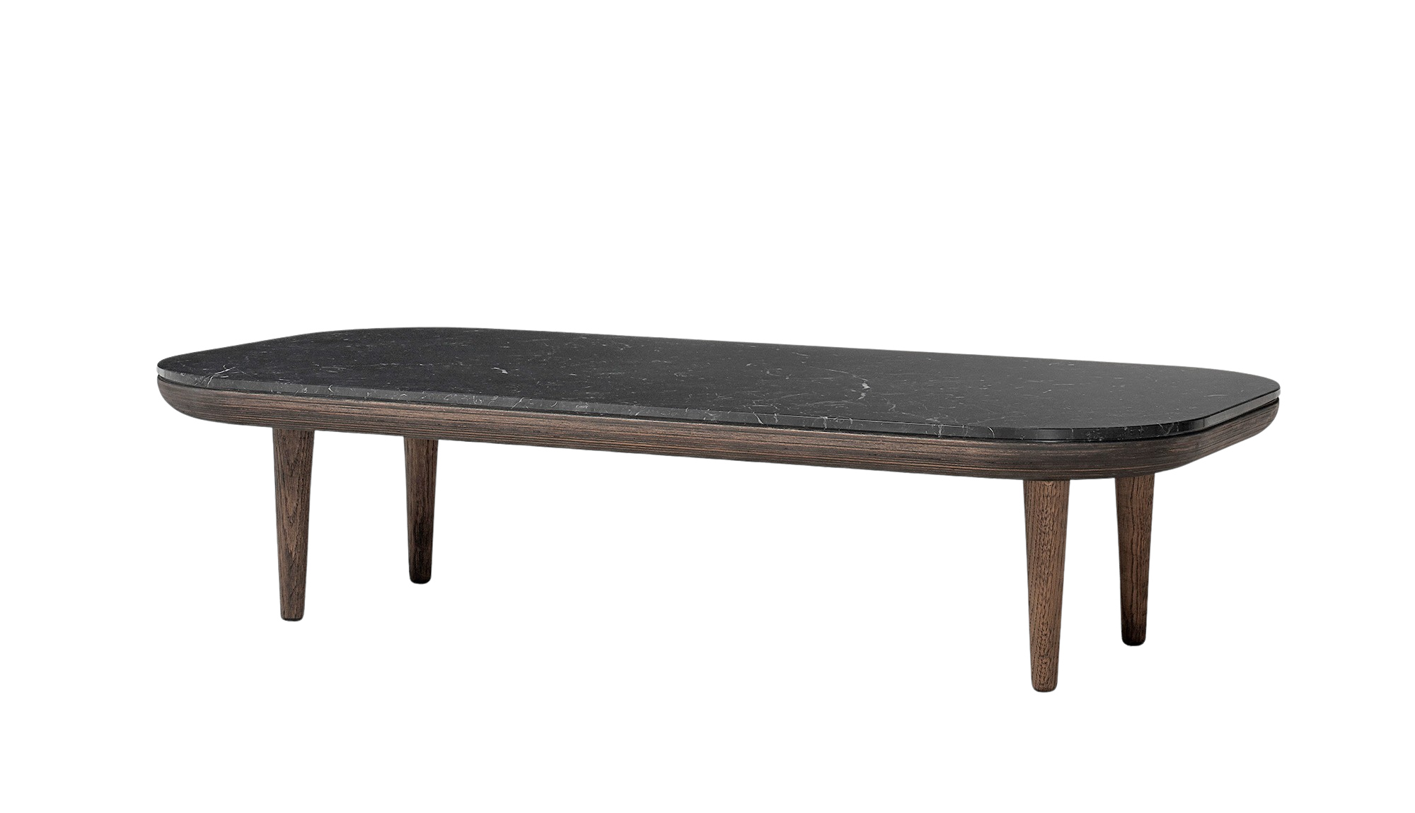 Fly SC5 Couchtisch, eiche geräuchert / honed nero marquina marmor